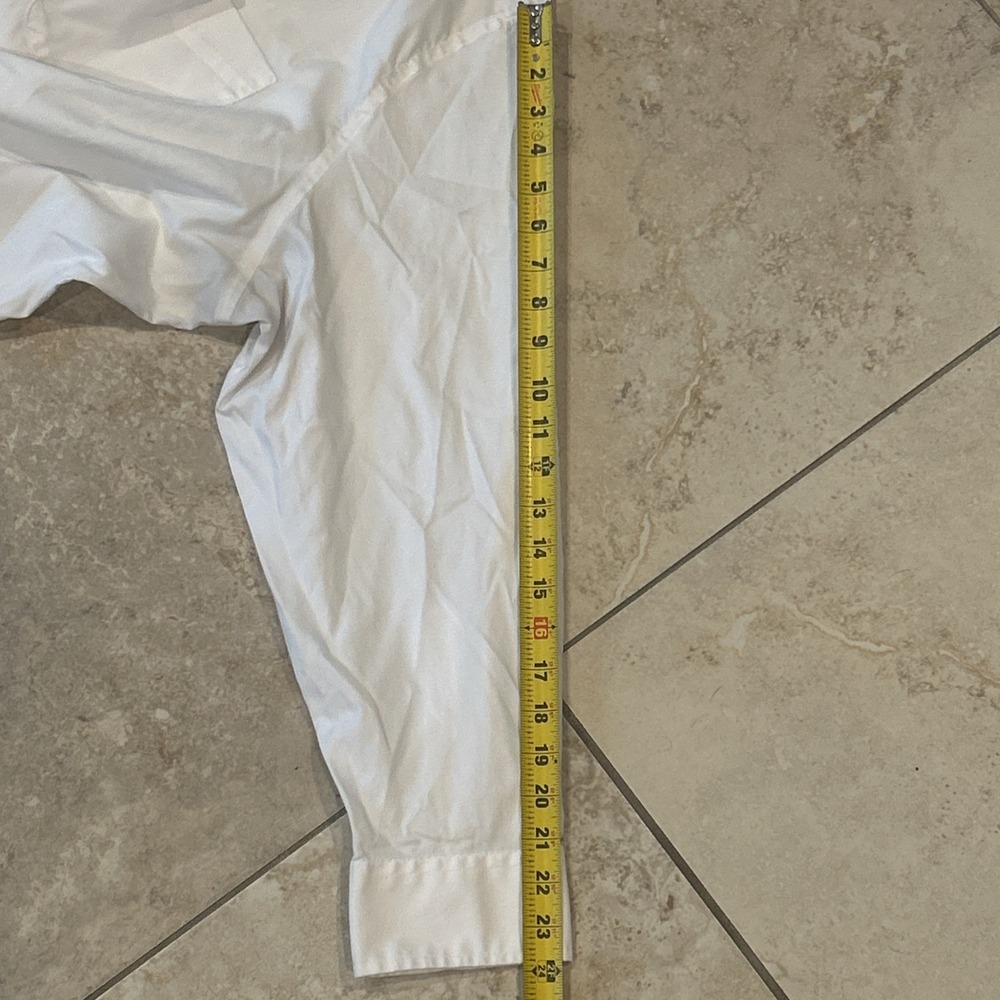 Lauren Ralph Lauren Black Label Shirt M 4XL White Solid Long Sleeve Button Down - Picture 8 of 10